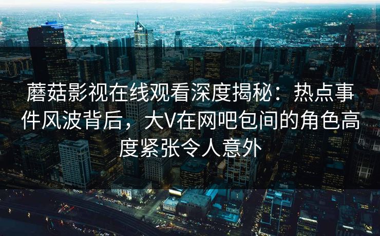 蘑菇影视在线观看深度揭秘：热点事件风波背后，大V在网吧包间的角色高度紧张令人意外